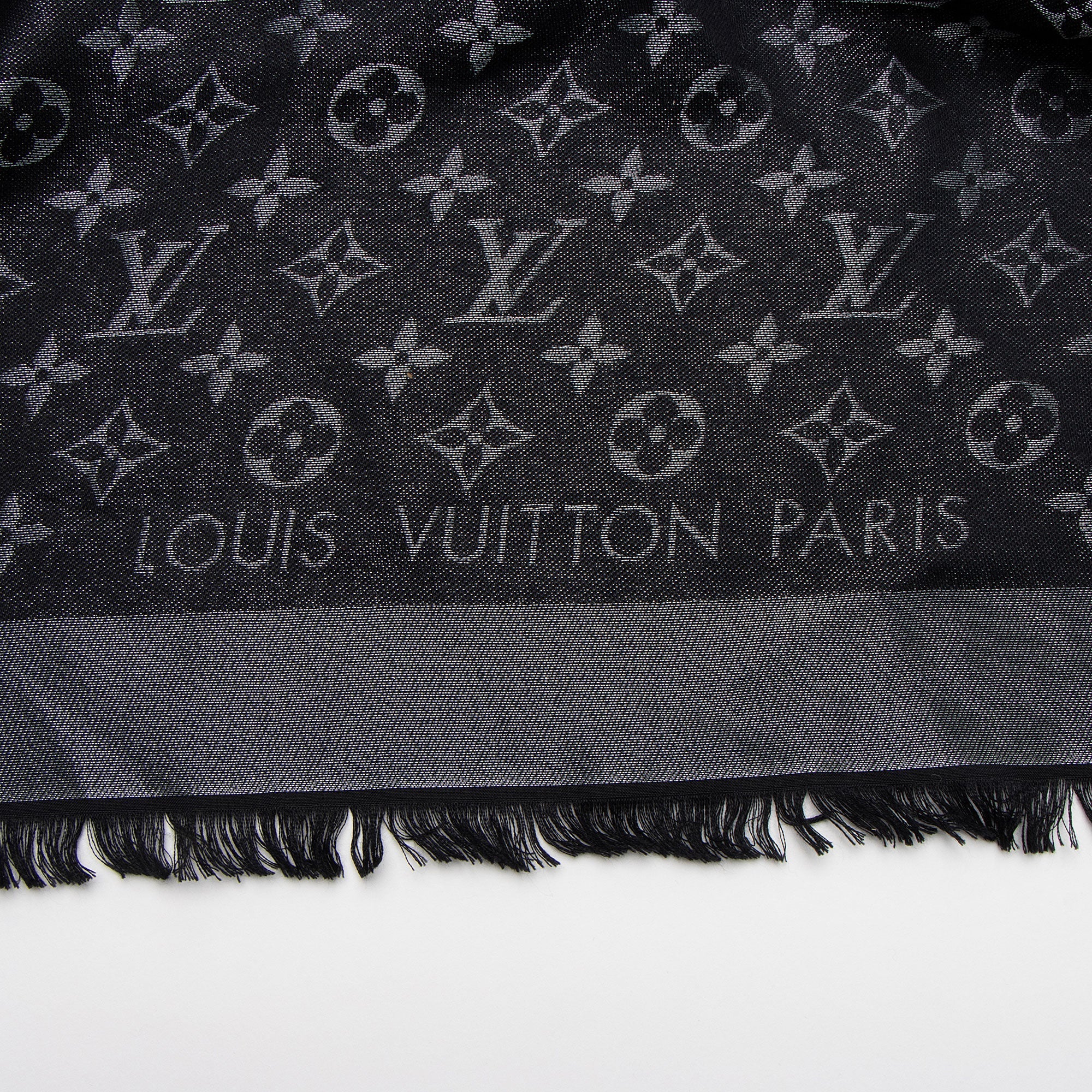 Louis Vuitton Silk Lurex Wool Monogram Shine Shawl (SHF-F0QPrS)