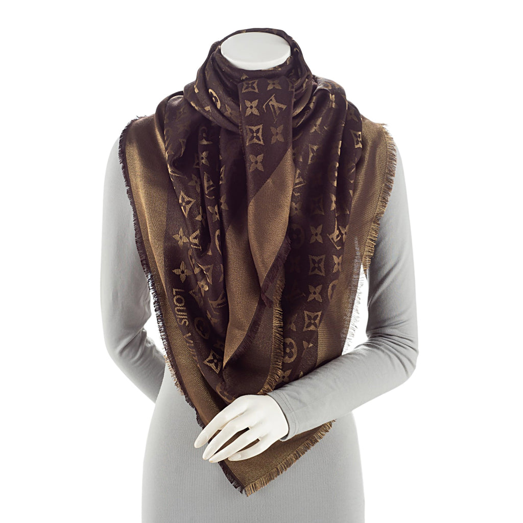 Louis Vuitton Silk Lurex Wool Monogram Shine Shawl