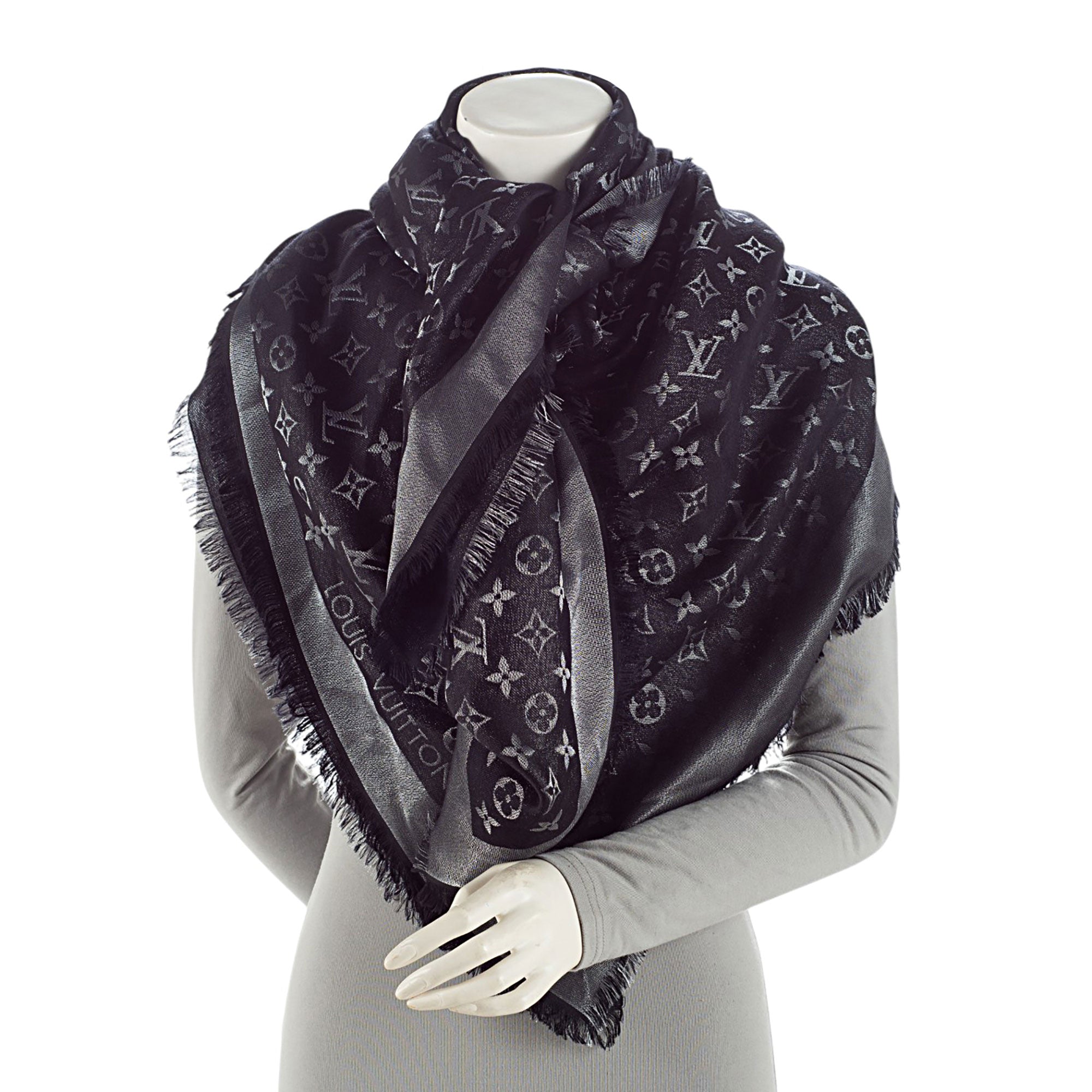 Louis Vuitton Silk Lurex Wool Monogram Shine Shawl