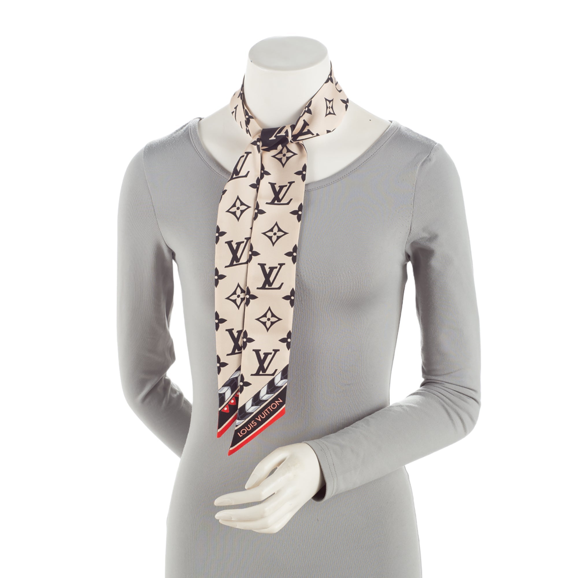 Louis Vuitton Silk Monogram Crafty BB Bandeau Scarf (SHF-fWFzGr)