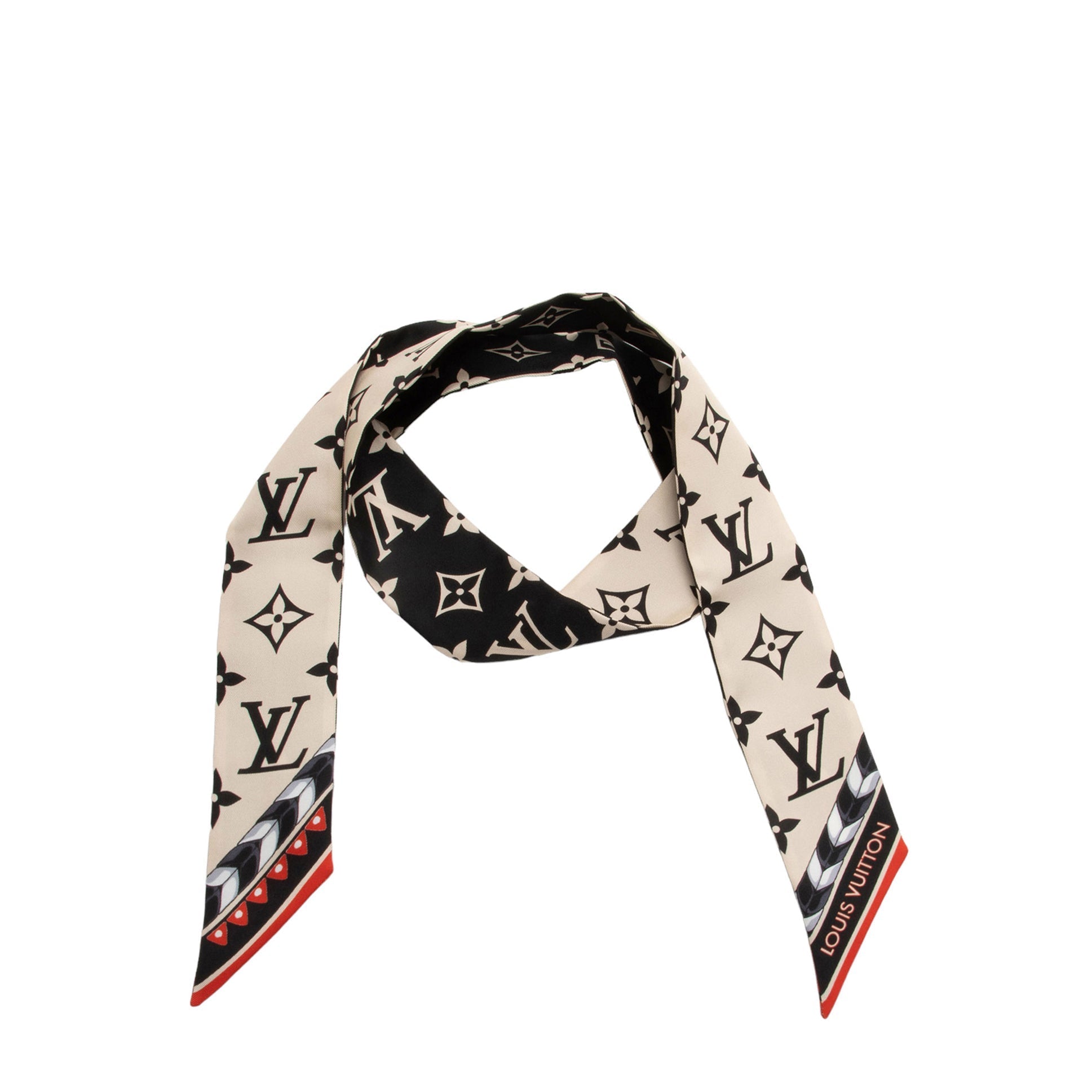 Louis Vuitton Silk Monogram Crafty BB Bandeau Scarf (SHF-fWFzGr)