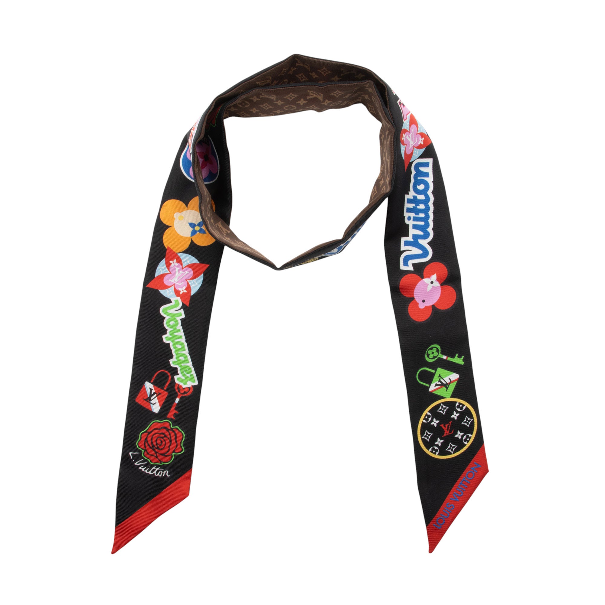 Louis Vuitton Silk Monogram LV Stories Bandeau Scarf (SHF-7FzXtZ)