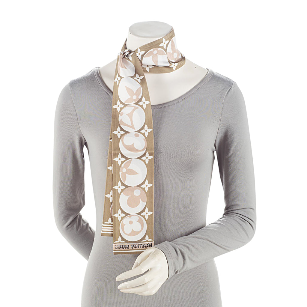 Louis Vuitton Silk Monogram Marbles Bandeau Scarf (SHF-REnNmD)