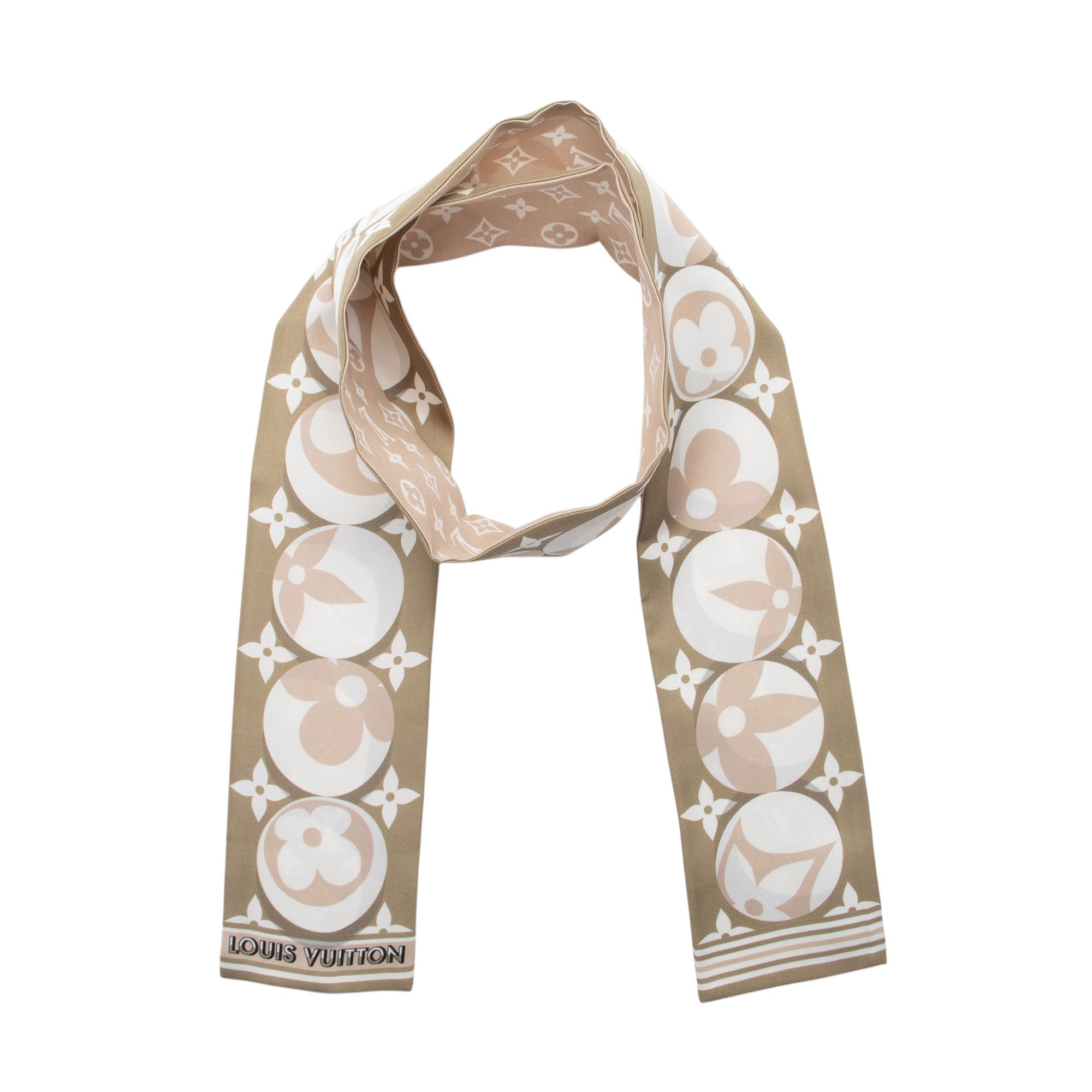 Louis Vuitton Silk Monogram Marbles Bandeau Scarf (SHF-REnNmD)