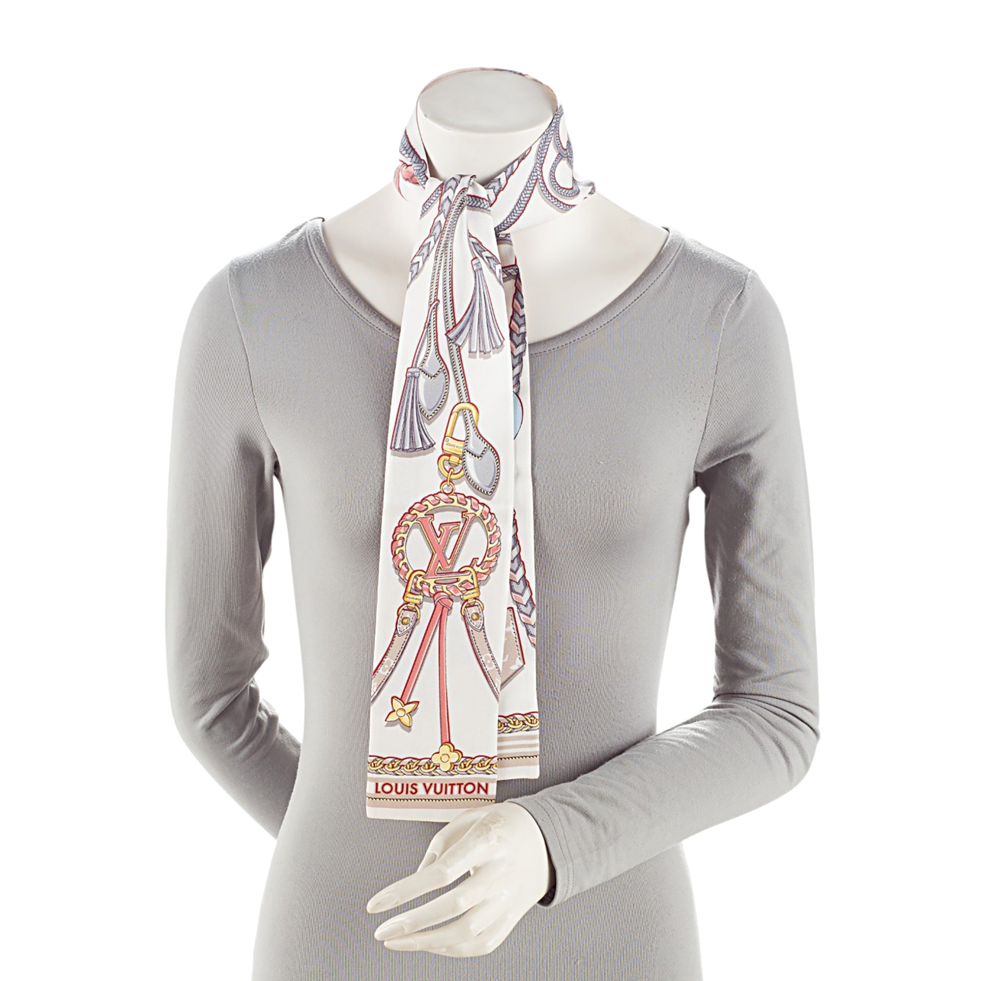 Louis Vuitton Silk Monogram Mix and Straps Bandeau Scarf