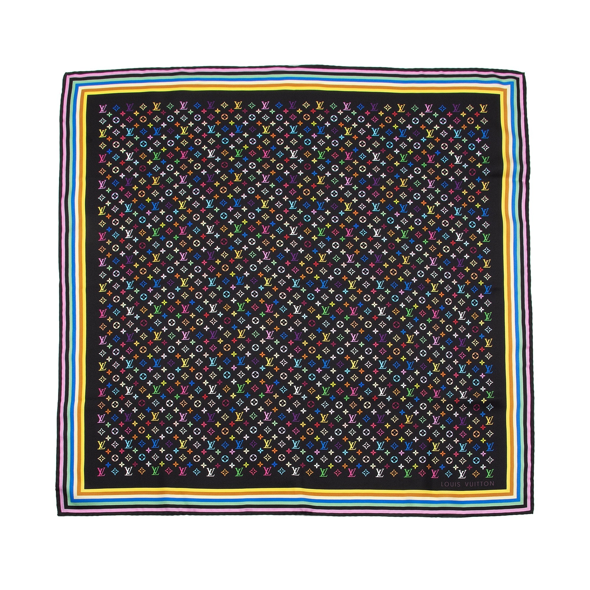 Louis Vuitton Silk Monogram Multicolore 70cm Scarf (SHF-Tkn0DW)
