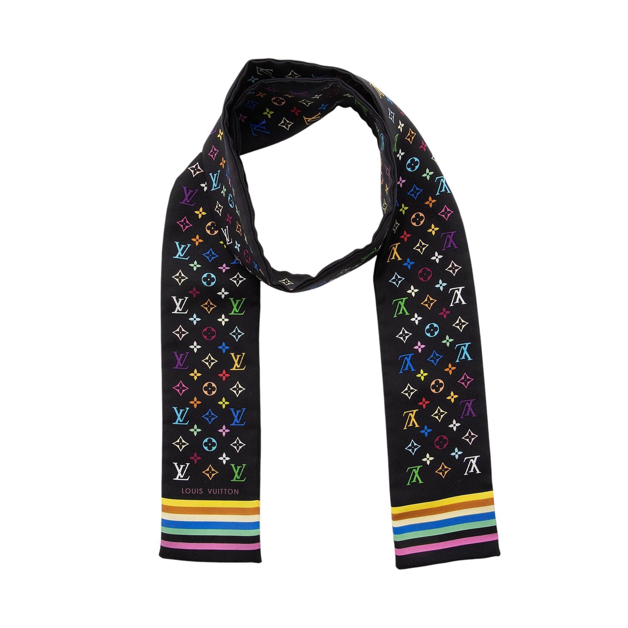 Louis Vuitton Silk Monogram Multicolore Bandeau Scarf