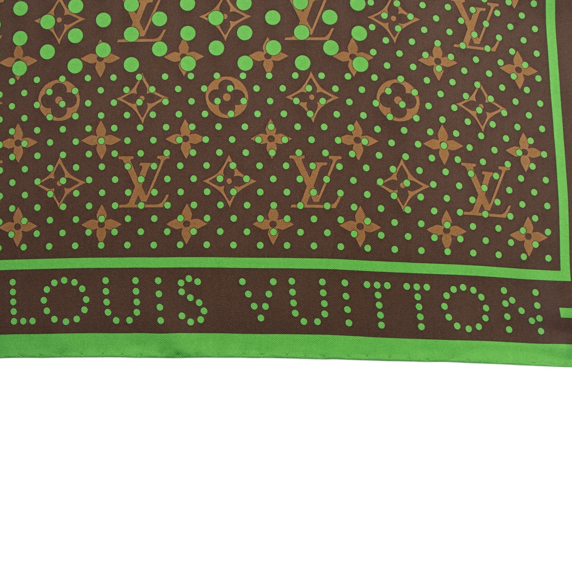 Louis Vuitton Silk Monogram Perforated 70cm Scarf (SHF-Qx0q00)