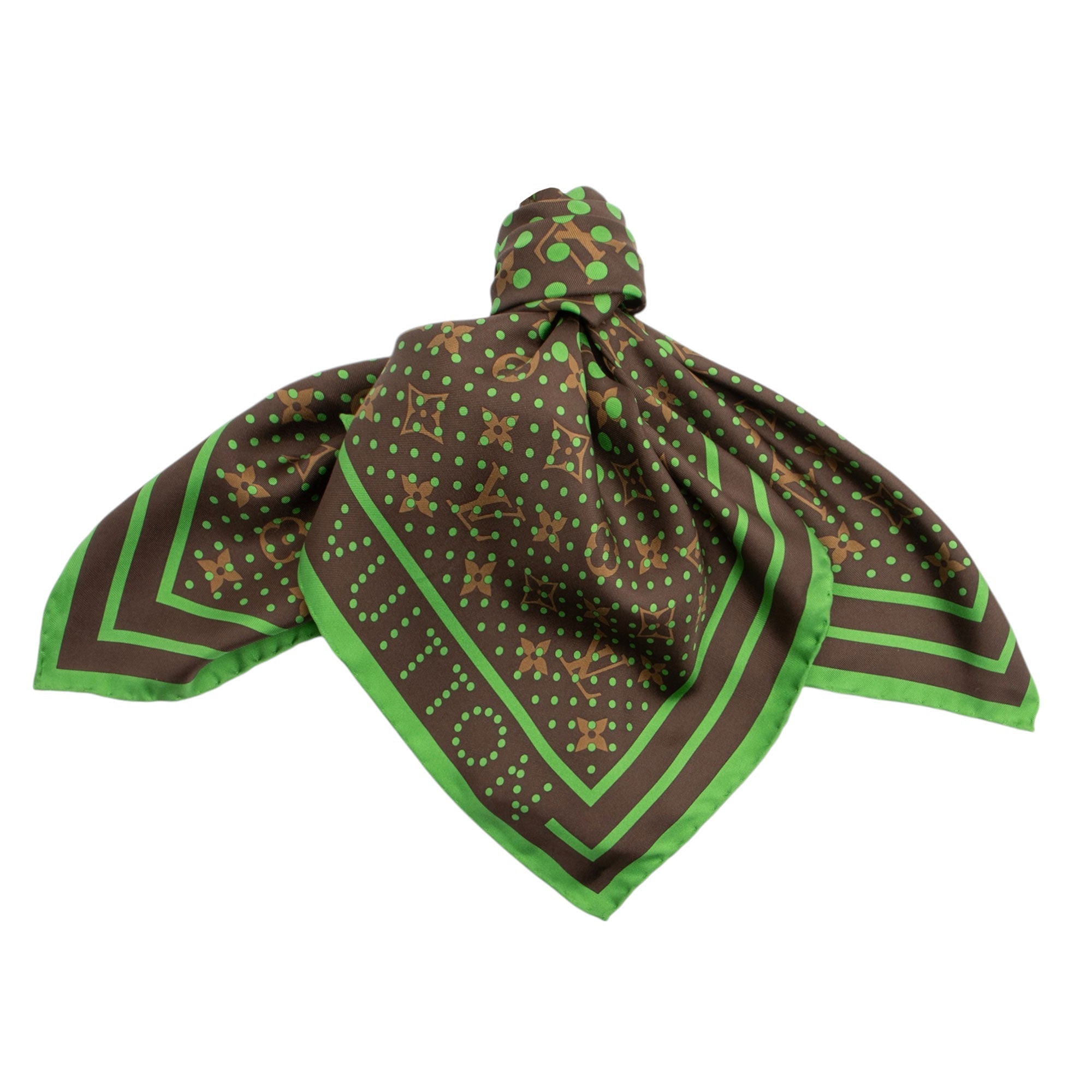 Louis Vuitton Silk Monogram Perforated 70cm Scarf (SHF-Qx0q00)