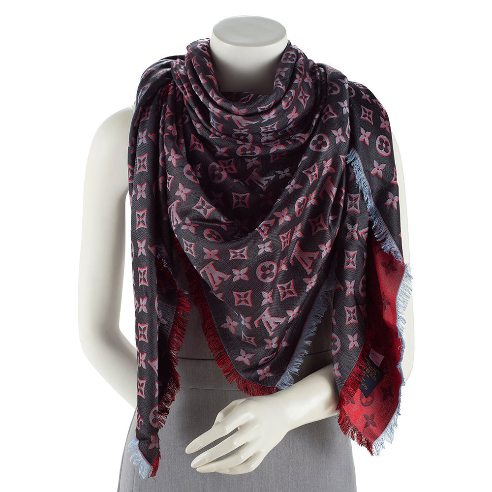 Louis Vuitton Silk Monogram Scarf (SHF-16907)
