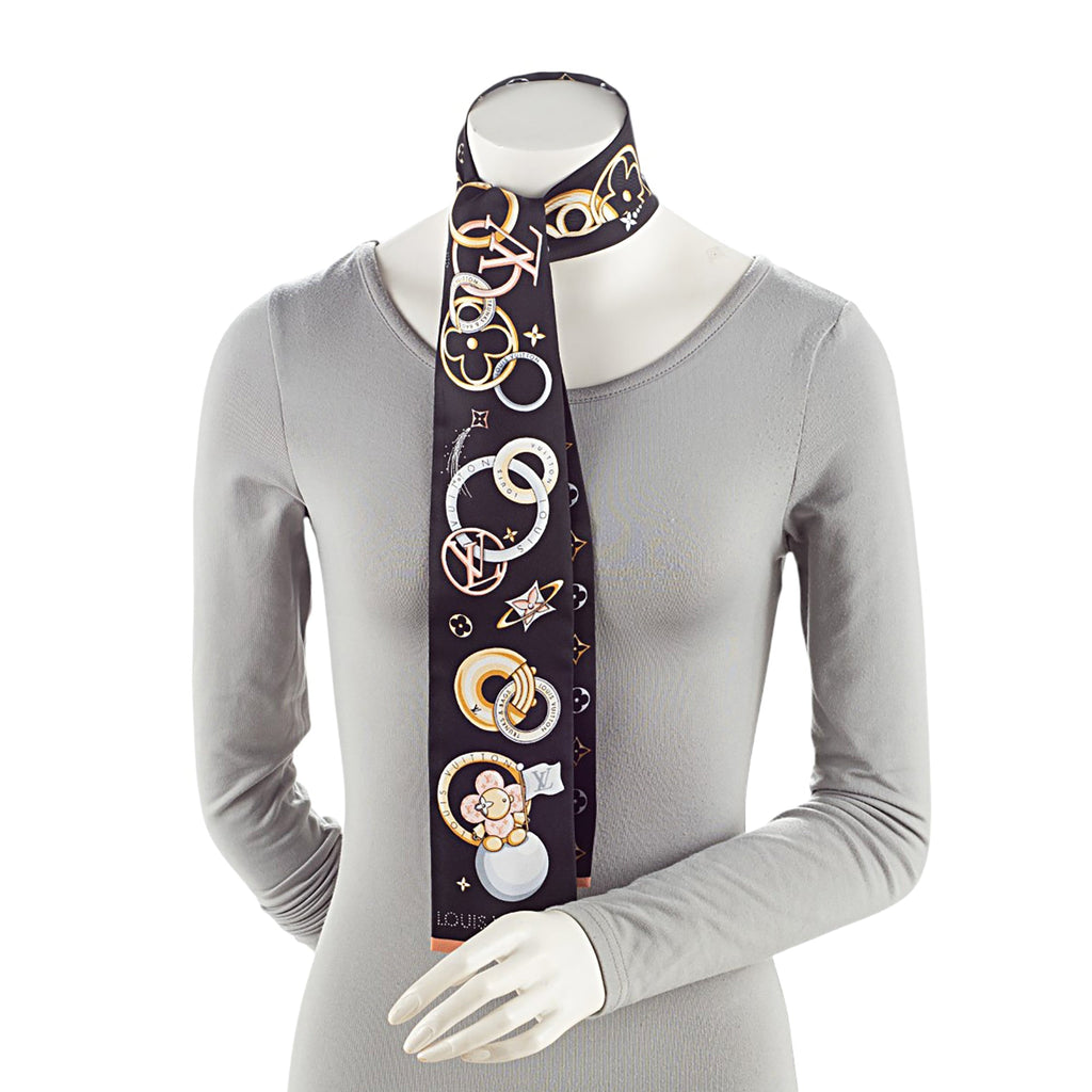 Louis Vuitton Silk Monogram Vivienne and Beyond Bandeau Scarf