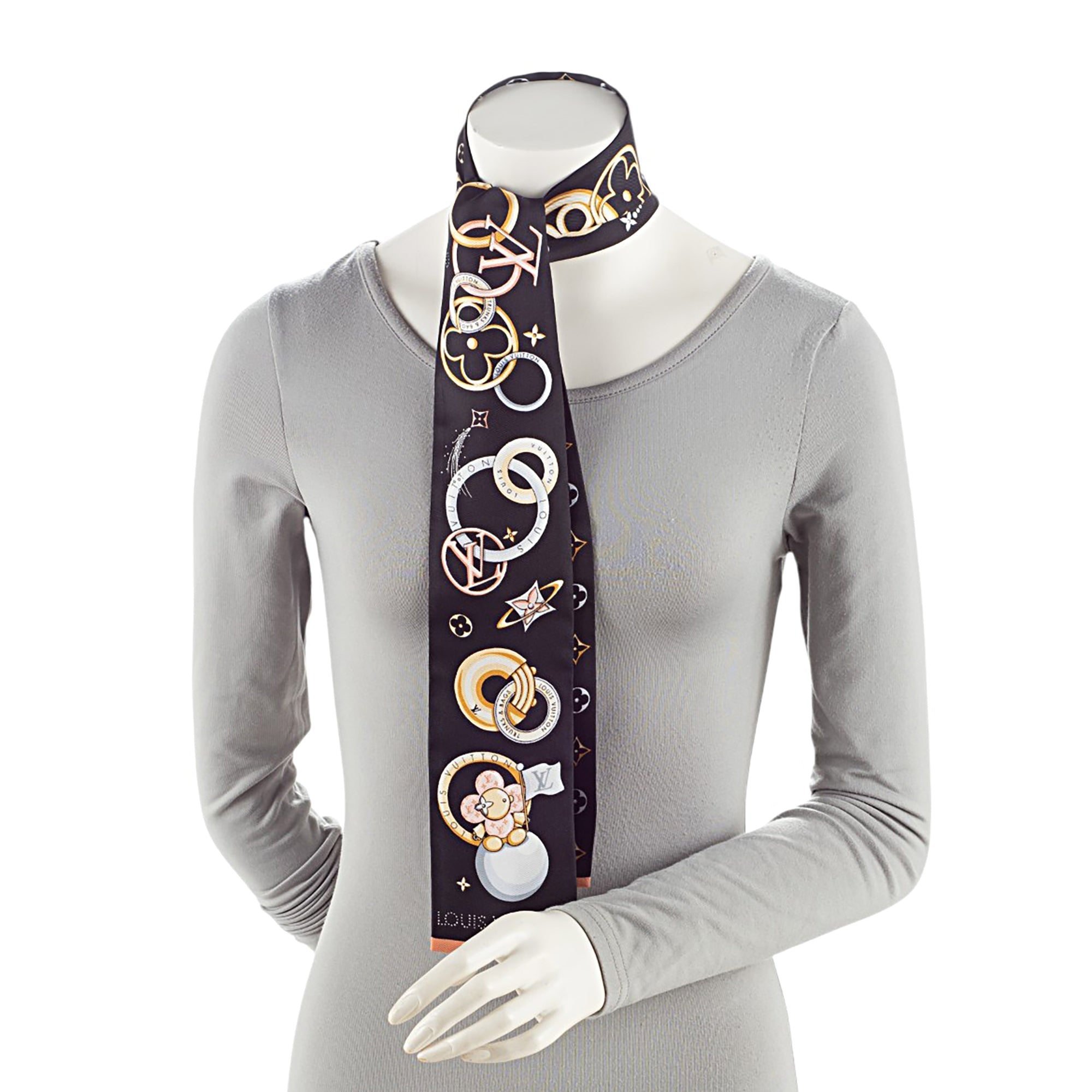 Louis Vuitton Silk Monogram Vivienne and Beyond Bandeau Scarf