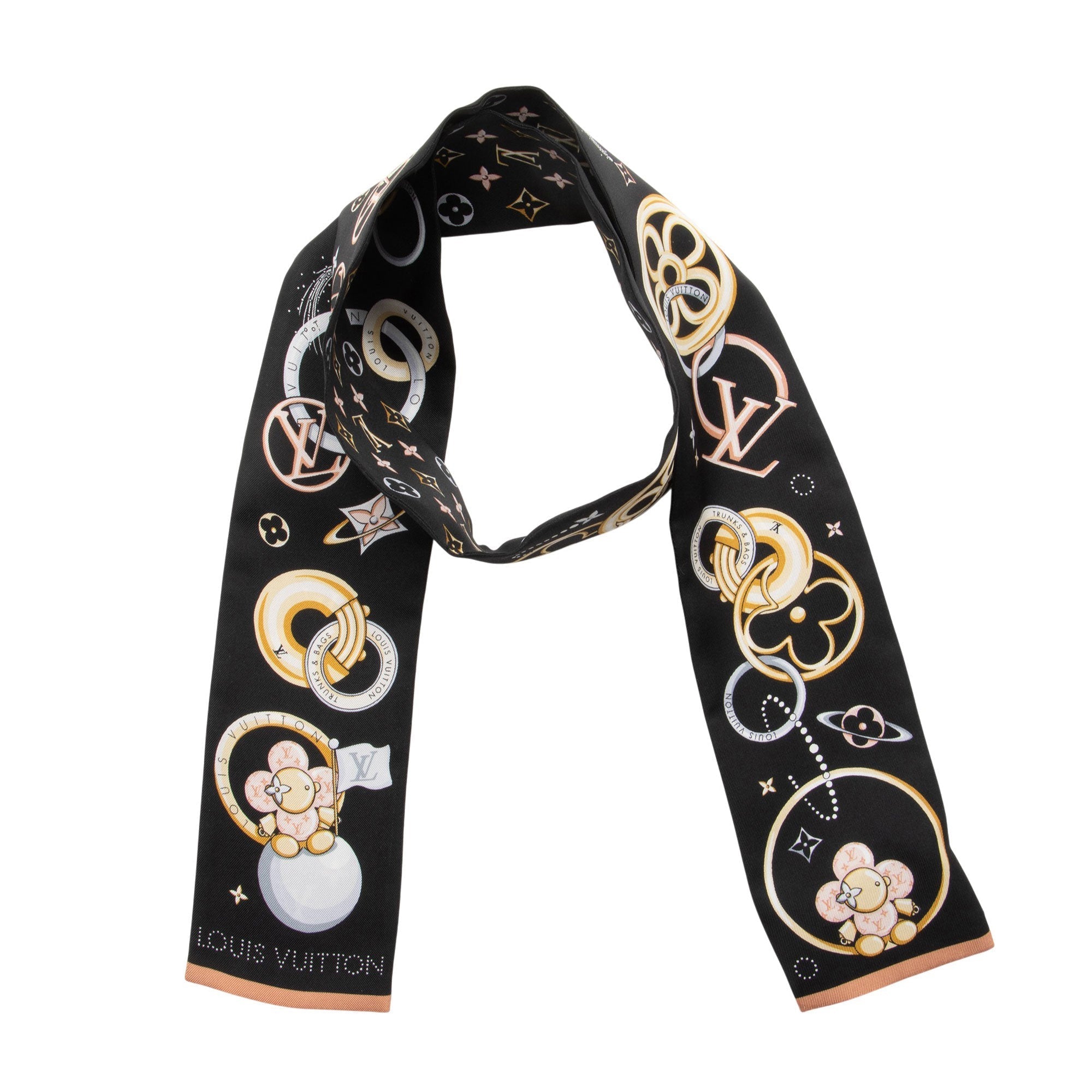 Louis Vuitton Silk Monogram Vivienne and Beyond Bandeau Scarf