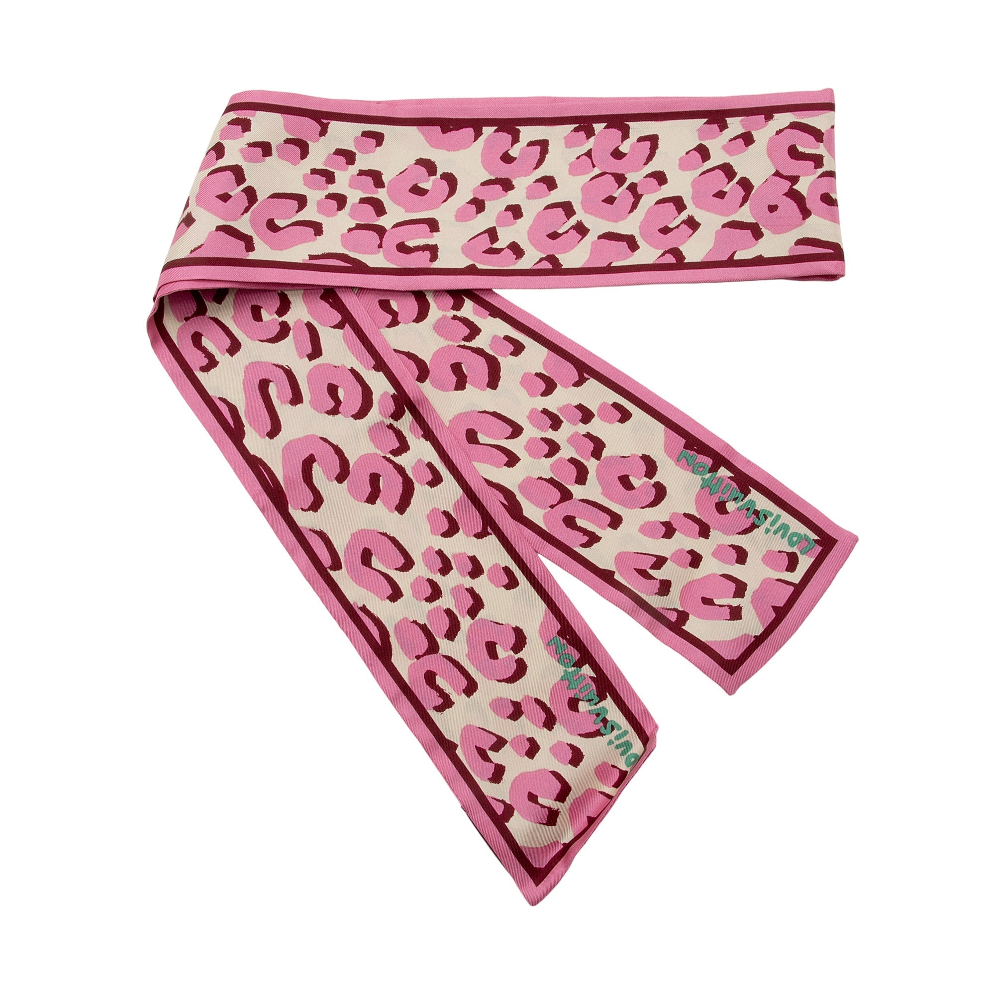 Louis Vuitton Silk Stephen Sprouse Monogram Leopard Bandeau Scarf (SHF-VB3A1c)