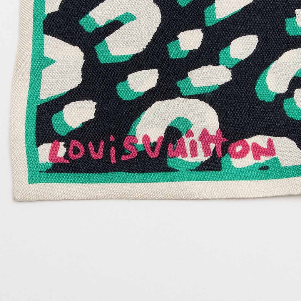 Louis Vuitton Silk Stephen Sprouse Monogram Leopard Bandeau Scarf (SHF-Z3Xfiu)