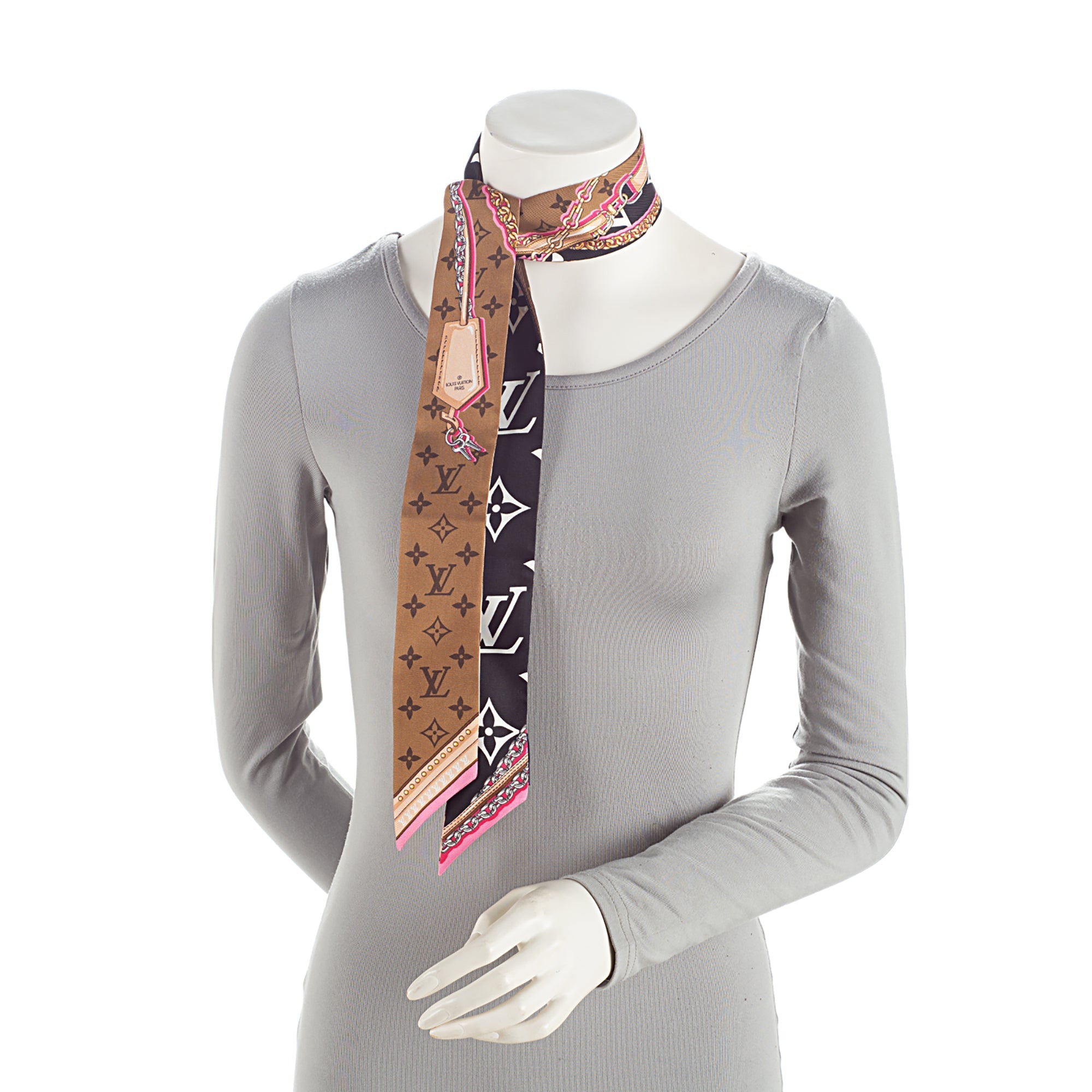Louis Vuitton Silk Ultimate Monogram BB Bandeau Scarf (SHF-q2i0tv)