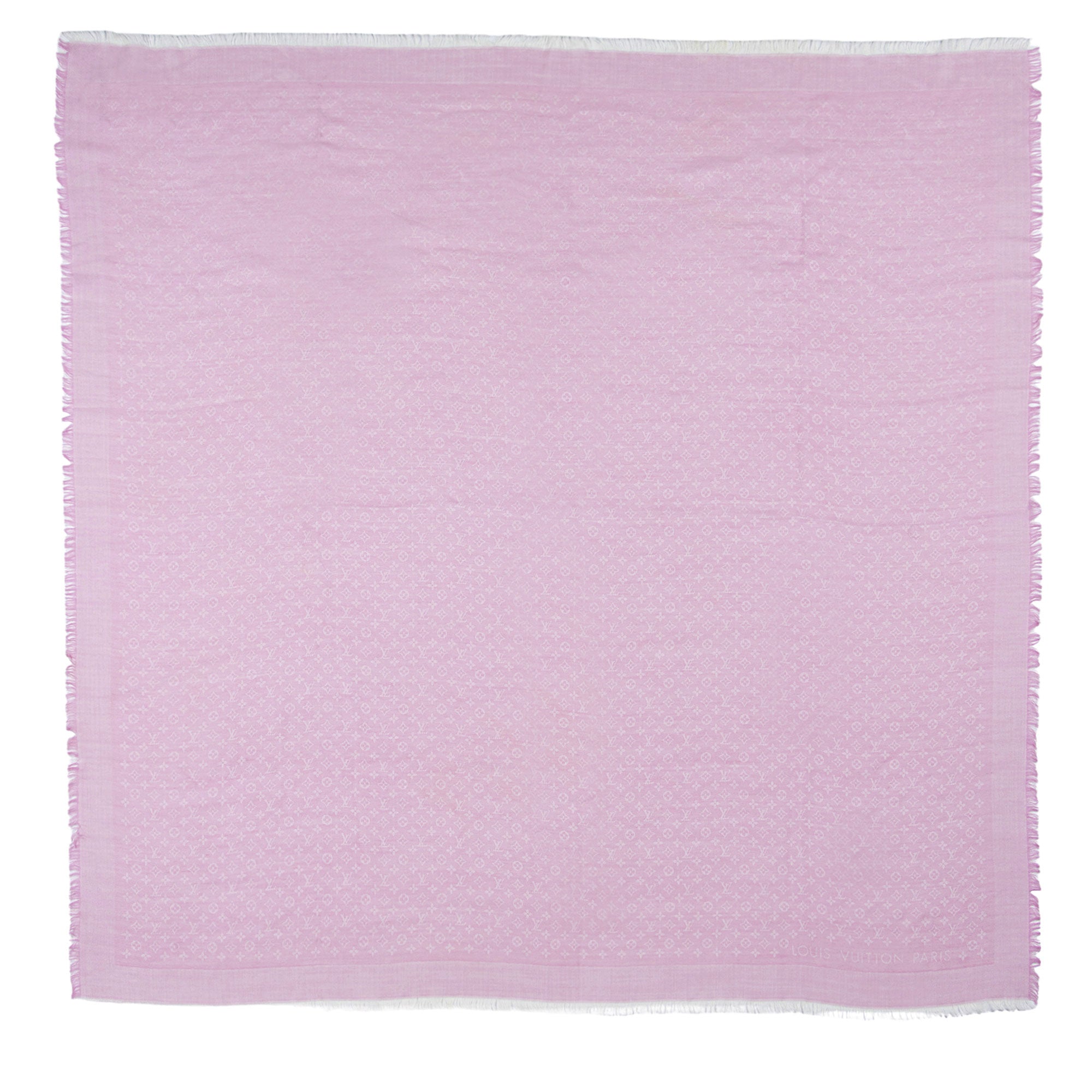 Louis Vuitton Silk Wool Monogram Peitt Louis Shawl (SHF-oVItIP)