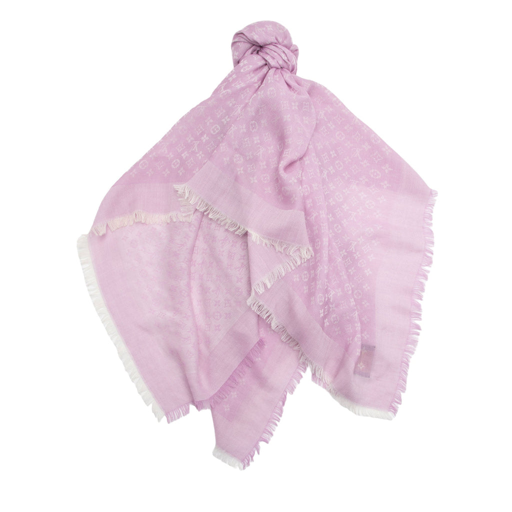 Louis Vuitton Silk Wool Monogram Peitt Louis Shawl (SHF-oVItIP)