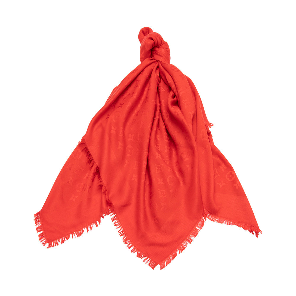 Louis Vuitton Silk Wool Monogram Scarf (SHF-16852)
