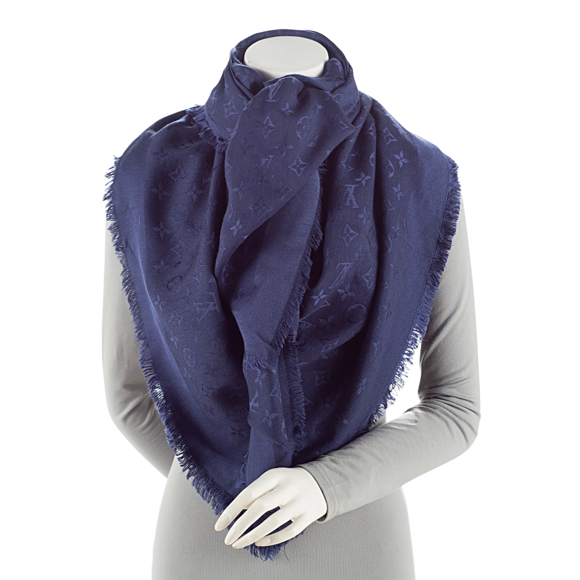 Louis Vuitton Silk Wool Monogram Shine Shawl