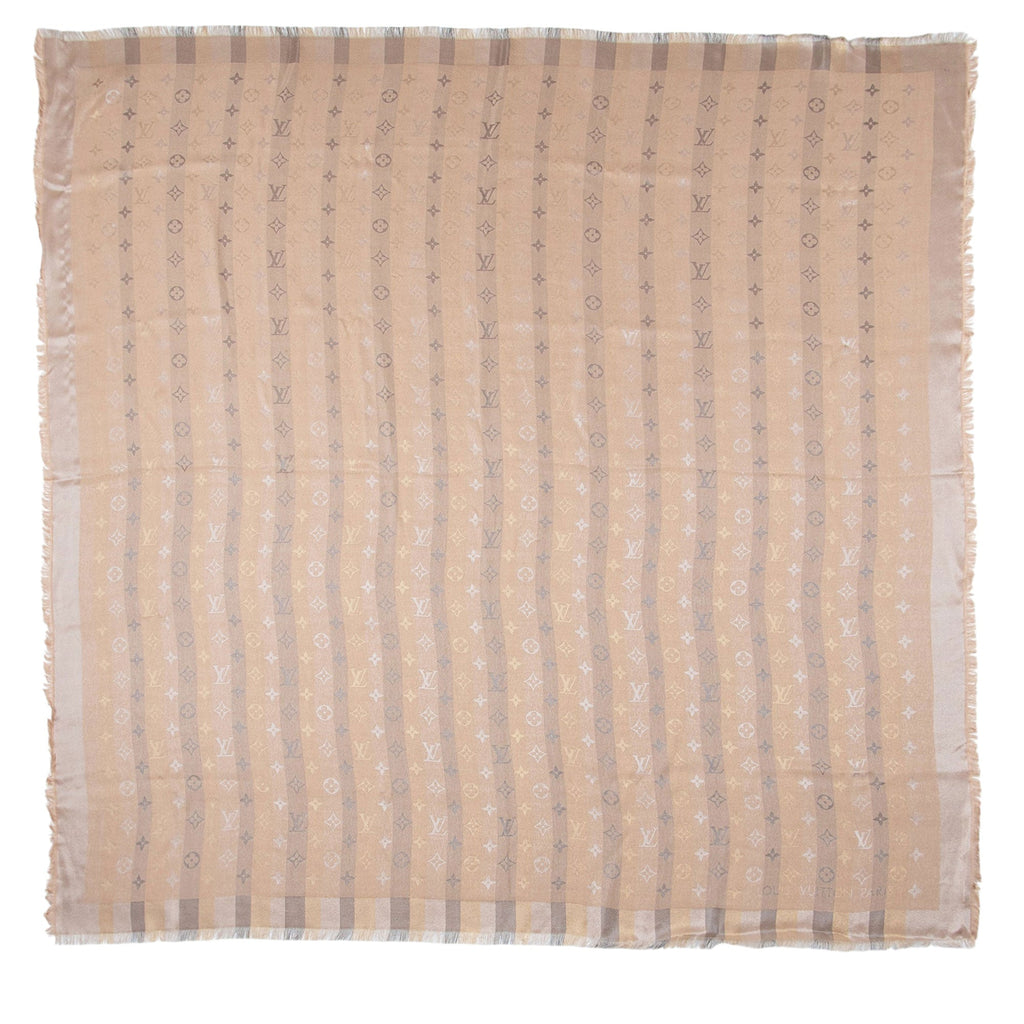Louis Vuitton Silk Wool Monogram So Shine 55" Shawl