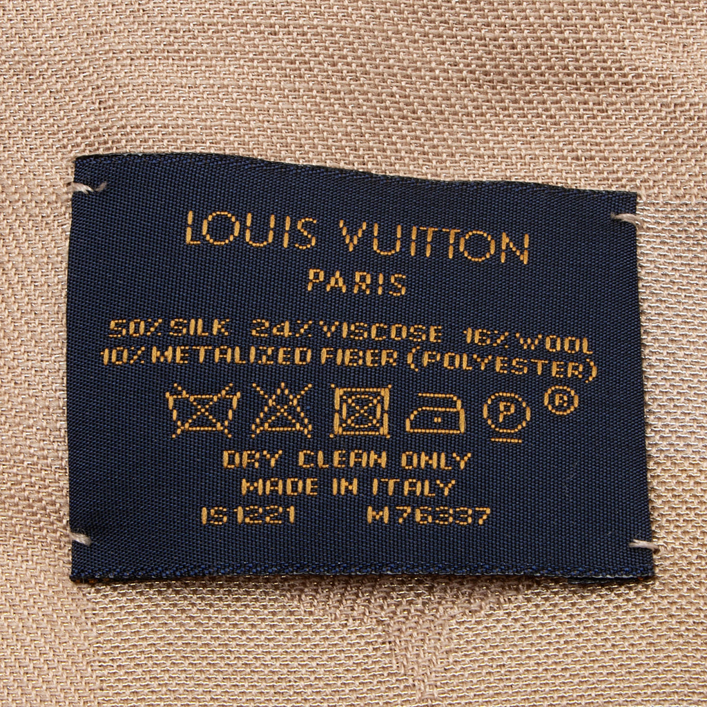 Louis Vuitton Silk Wool Monogram So Shine 55" Shawl