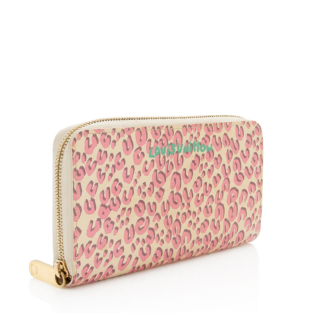 Louis Vuitton Stephen Sprouse Monogram Vernis Leopard Zippy Wallet (SHF-19752)