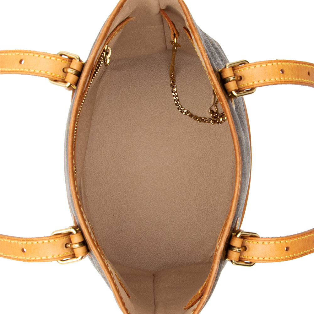 Louis Vuitton Vintage Monogram Canvas Petit Bucket Tote (SHF-18926)