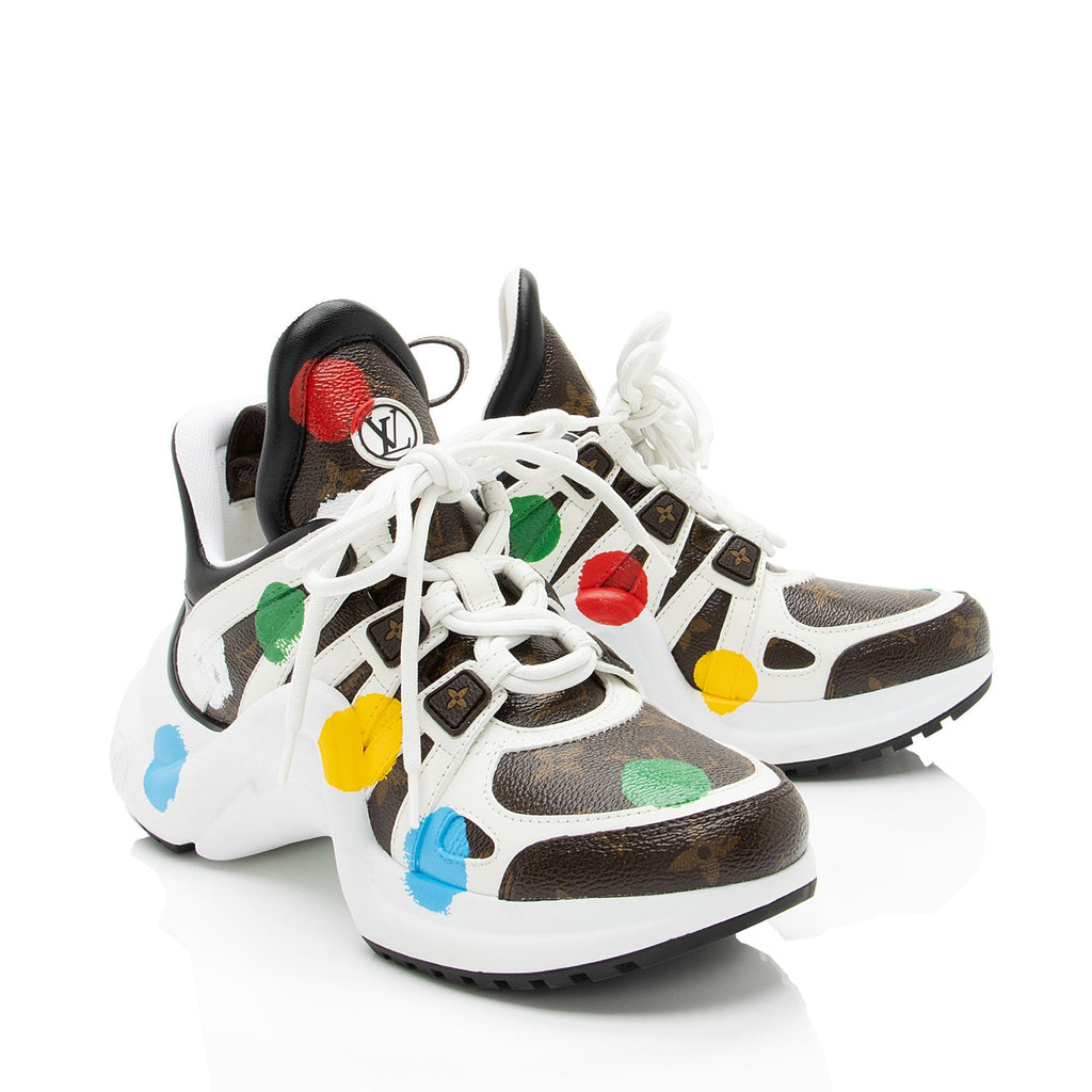 Louis Vuitton x YK Monogram Canvas Dots Archlight Sneakers - Size 7 / 37