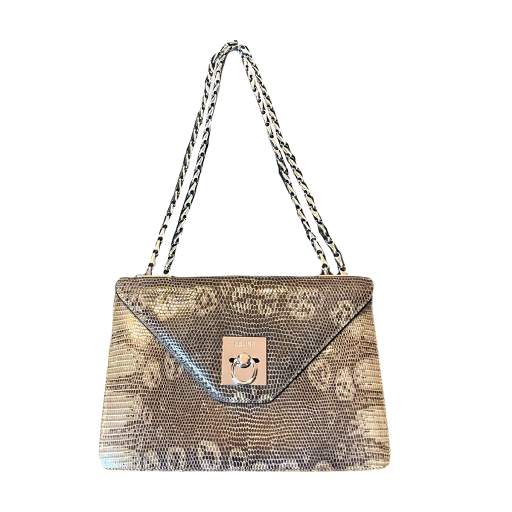 Celineline lizard shoulder bag - 1990s