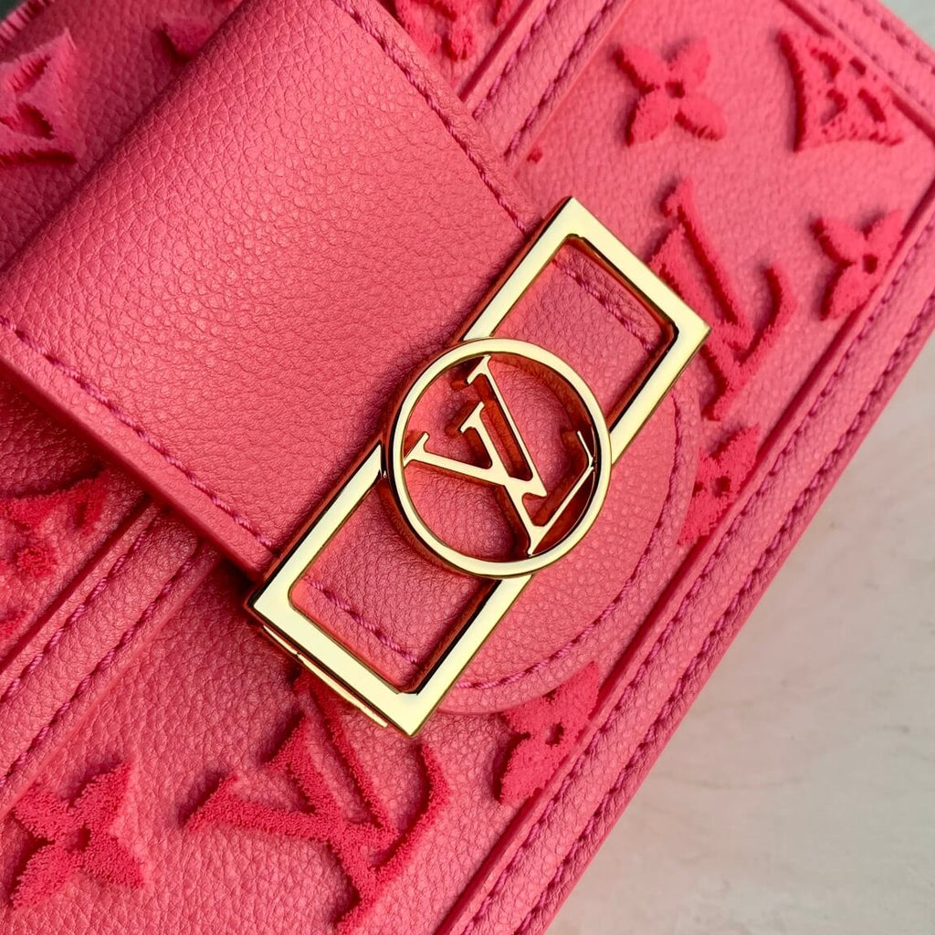 M20747 MINI DAUPHINE Monogram Reverse cross body bags shoulder bag rose red 20cm 25cm