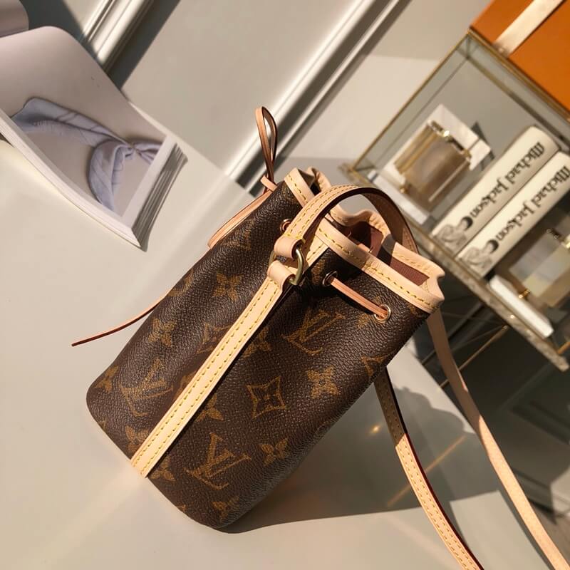 M41346 NANO NOE Nano Lockit cross body bags brown calfskin monogram mini 13cm