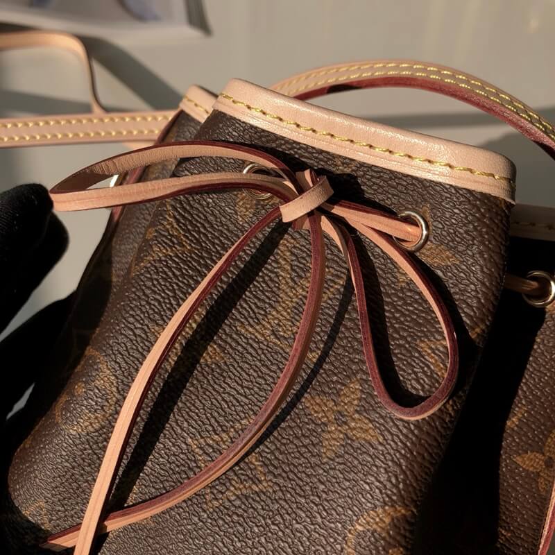 M41346 NANO NOE Nano Lockit cross body bags brown calfskin monogram mini 13cm