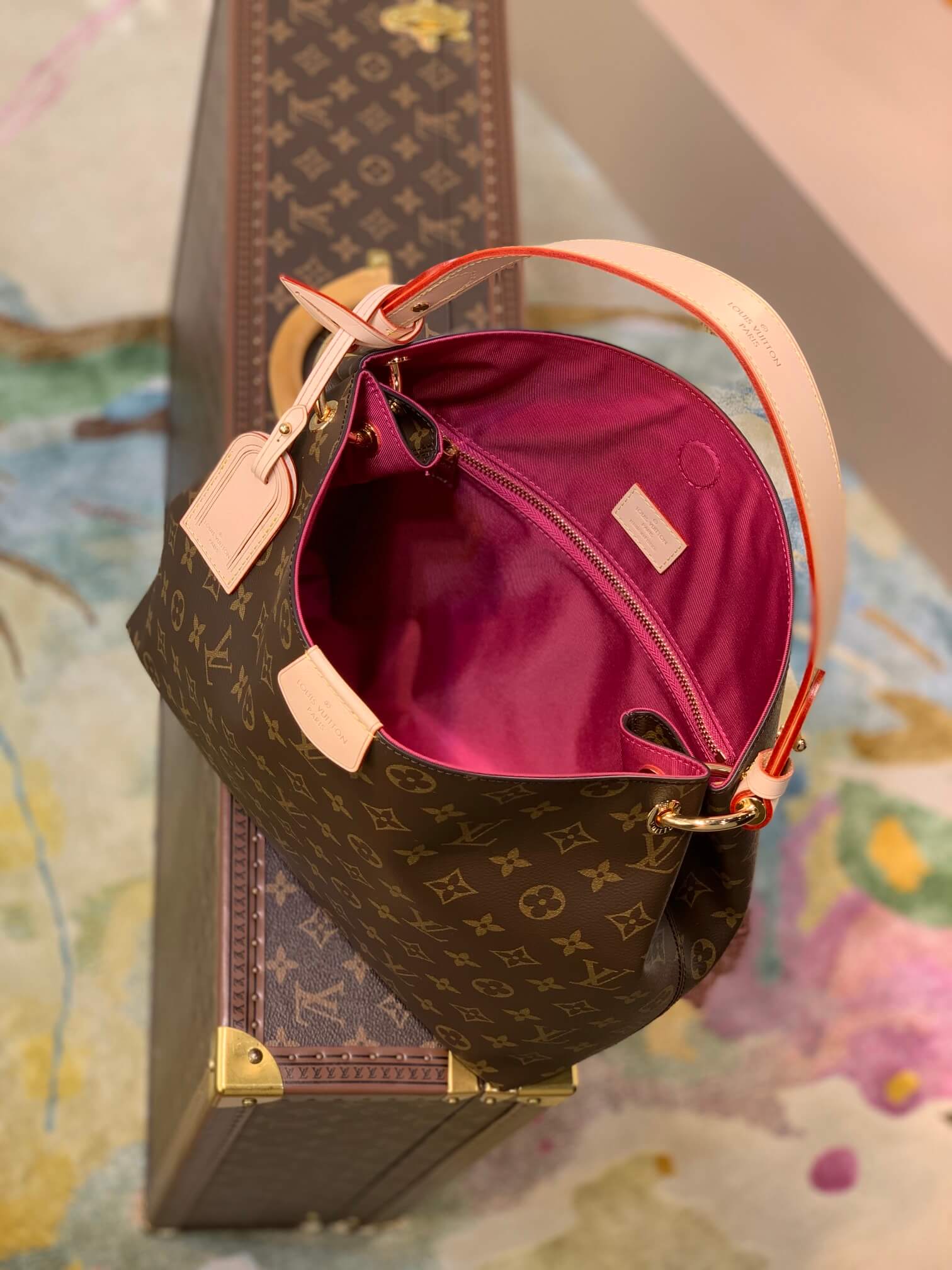 M43700 GRACEFUL PM small size MONOGRAM ROSE RED subaxillary bag