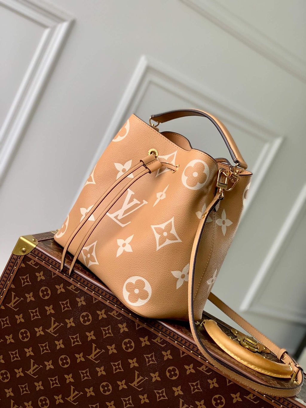 M45256 Neonoe bucket bag shoulder bag cross body bags light brown Monogram Empreint