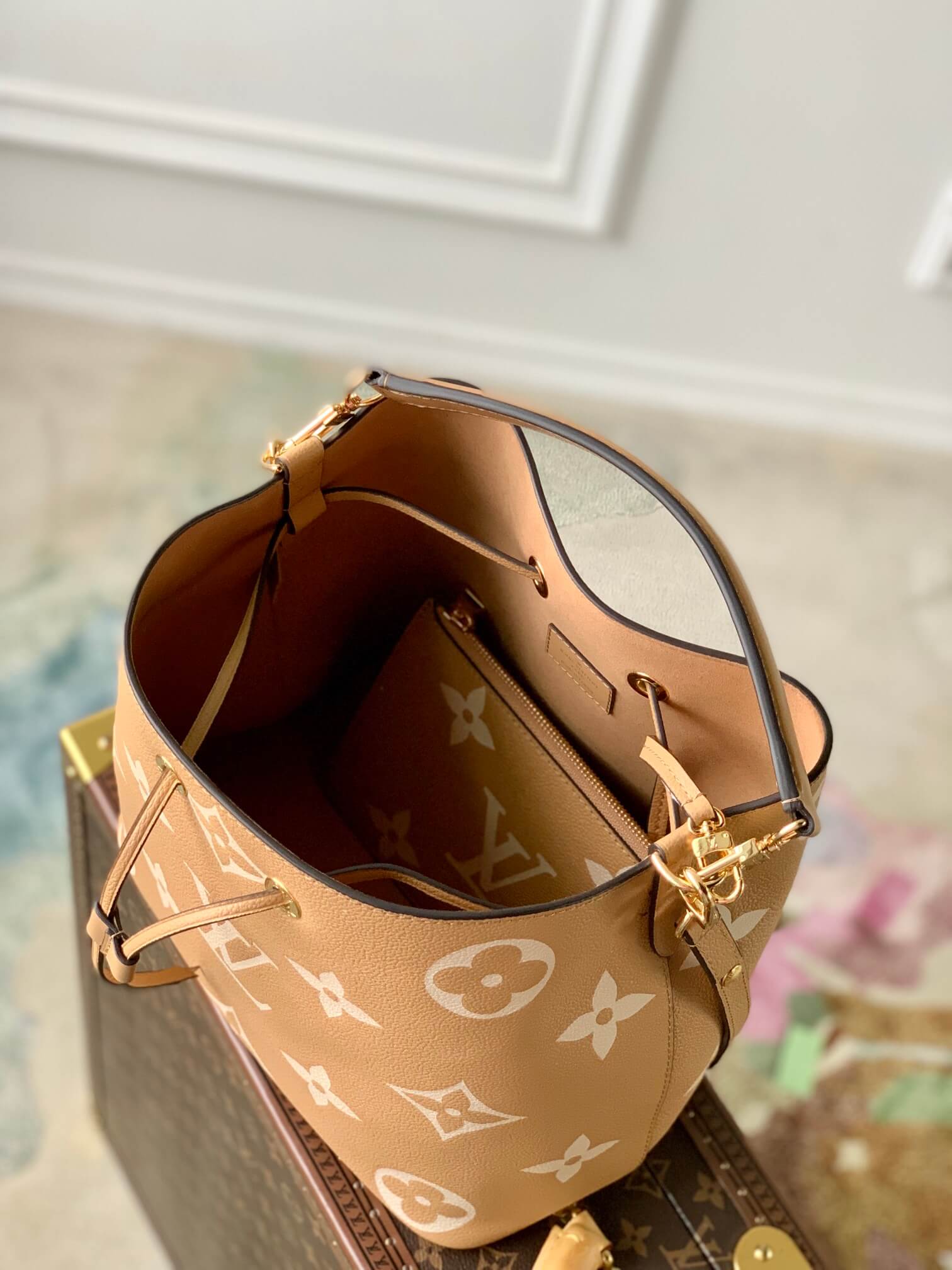 M45256 Neonoe bucket bag shoulder bag cross body bags light brown Monogram Empreint