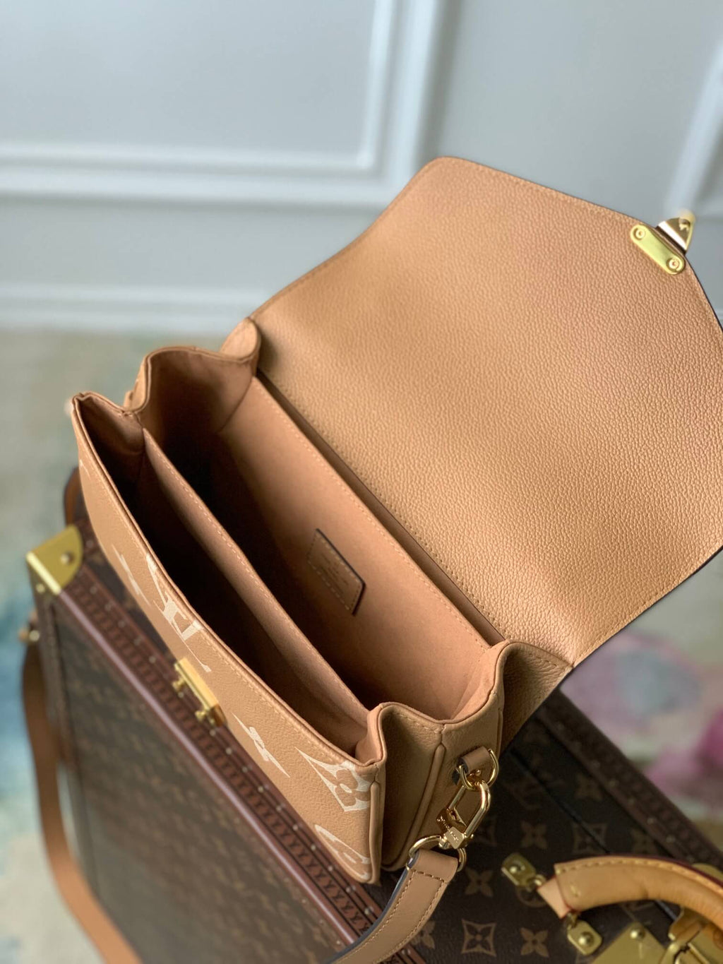 M45773 Pochette Metis Monogram Empreinte shoulder cross body bag brown