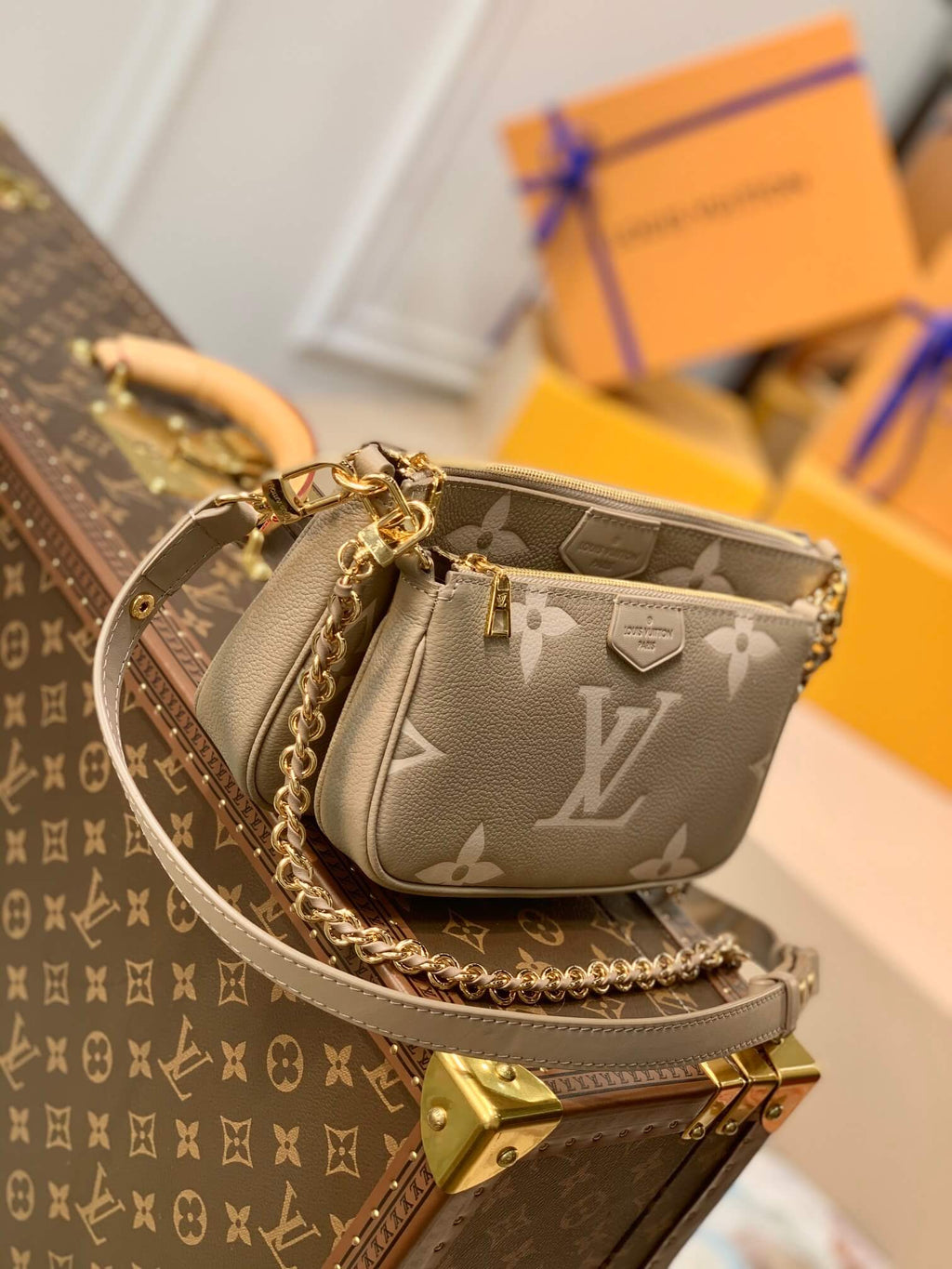 M45777 Multi Pochette Accessoires cross body bags shoulder bag brown calfskin Monogram