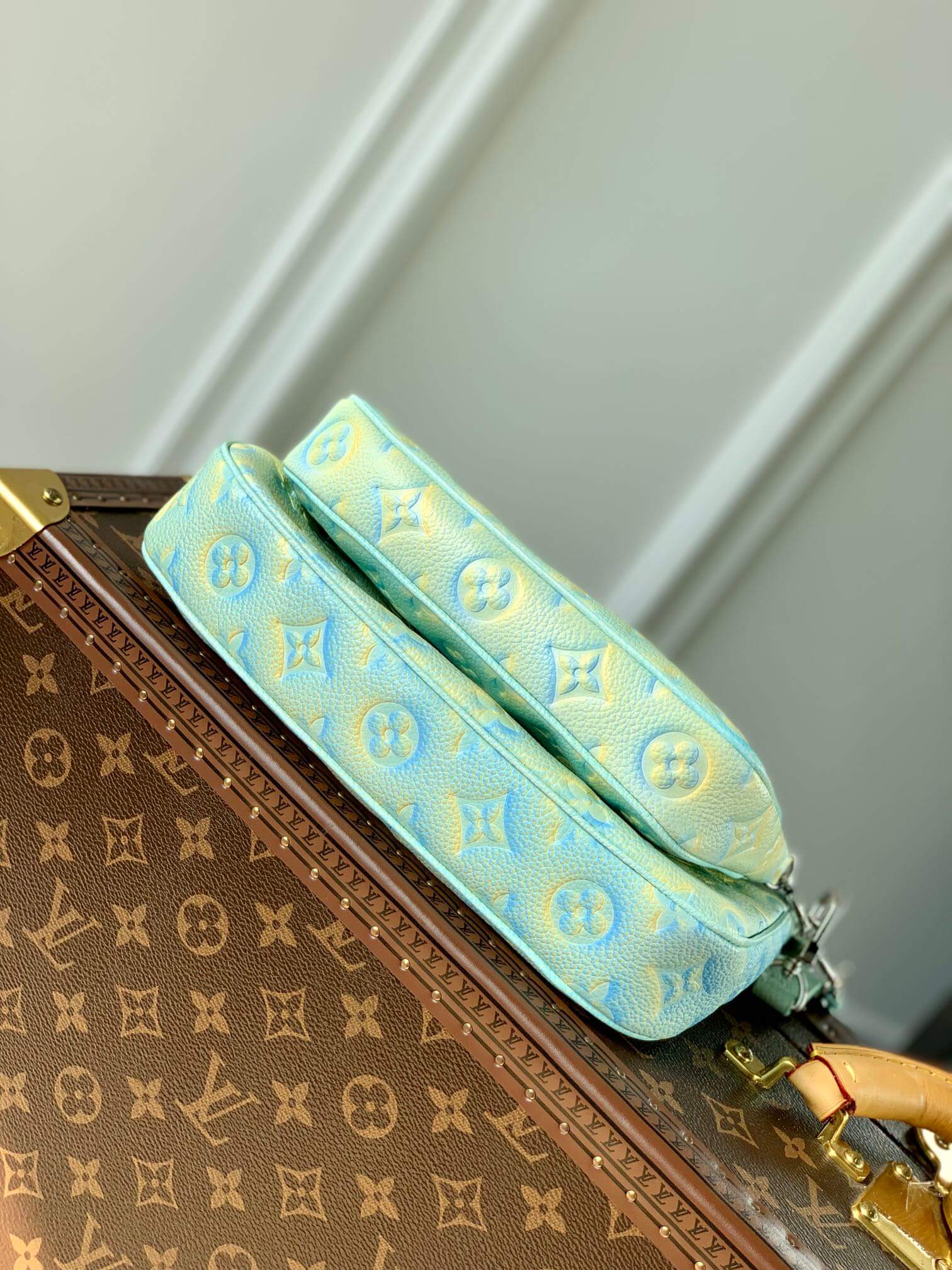 M46180 Multi Pochette Accessoires Handbag cross body bags shoulder bag green calfskin Monogram Empreinte