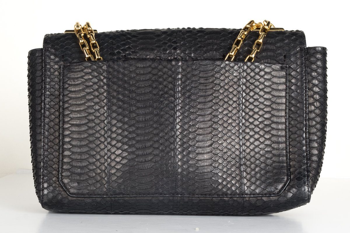 Michael Kors Black Leather Snakeskin Shoulder Bag