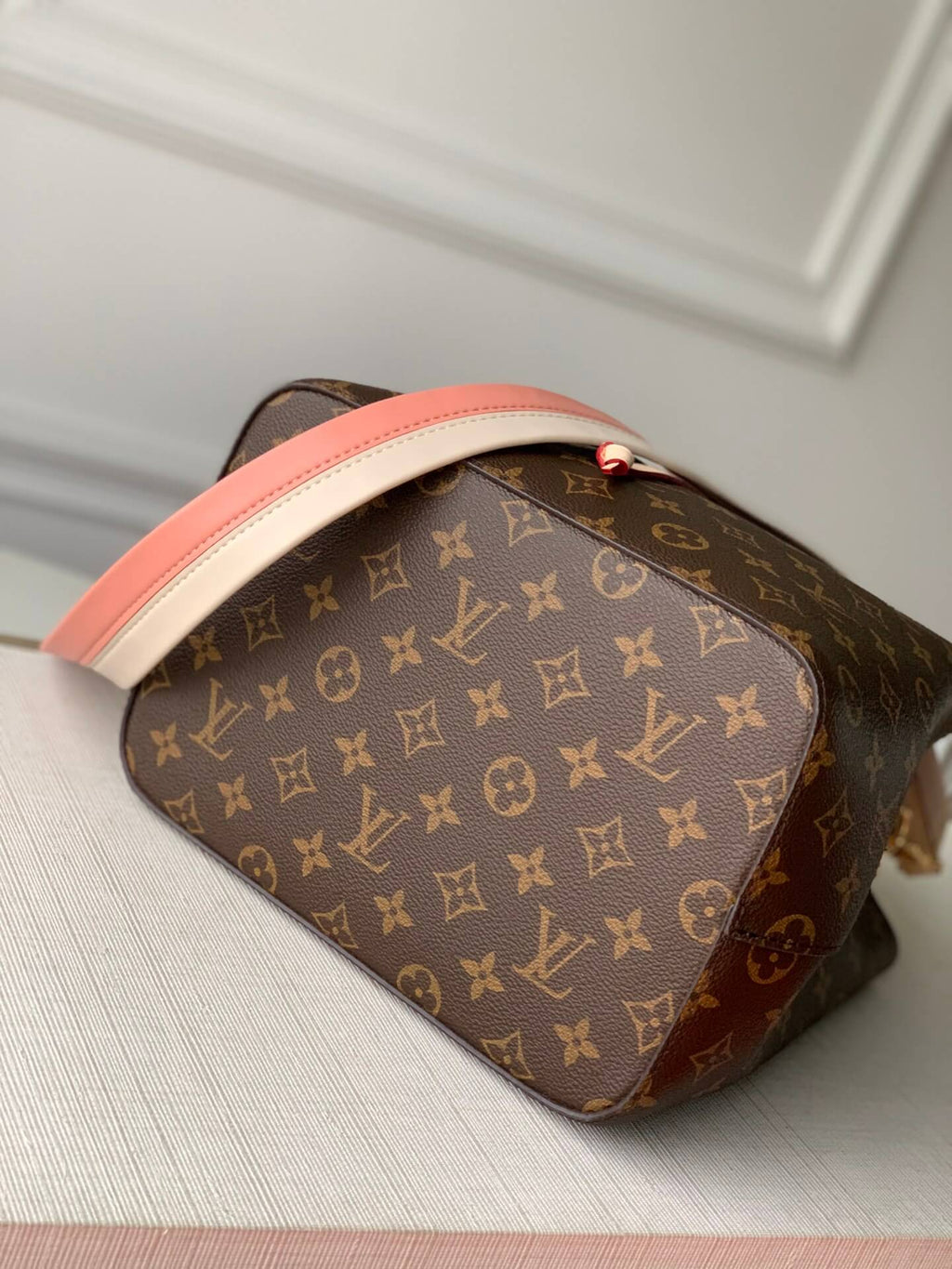 N40344 Neonoe BB Azur Bucket bag pink inside real leather trim