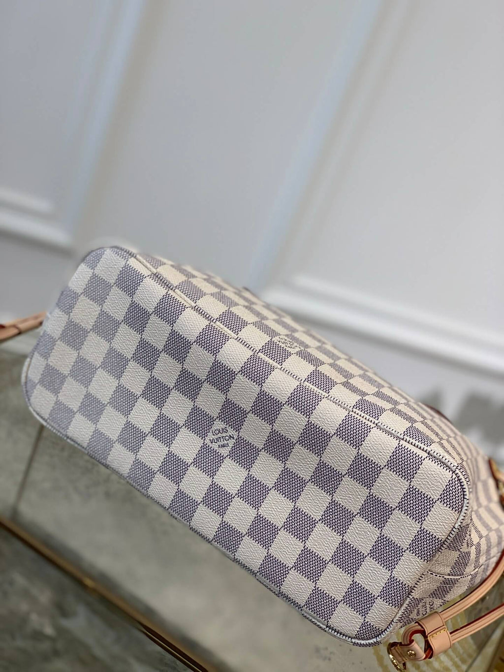 N41363 NEVERFULL PM Damier Azur pink inside Handbag subaxillary bag