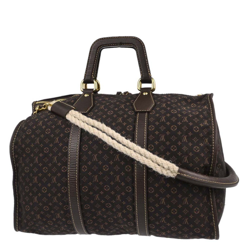 Louis Vuitton 2005 Brown Monogram Mini Lin Initial Keepall 45 Shoulder Duffle Bag M40019
