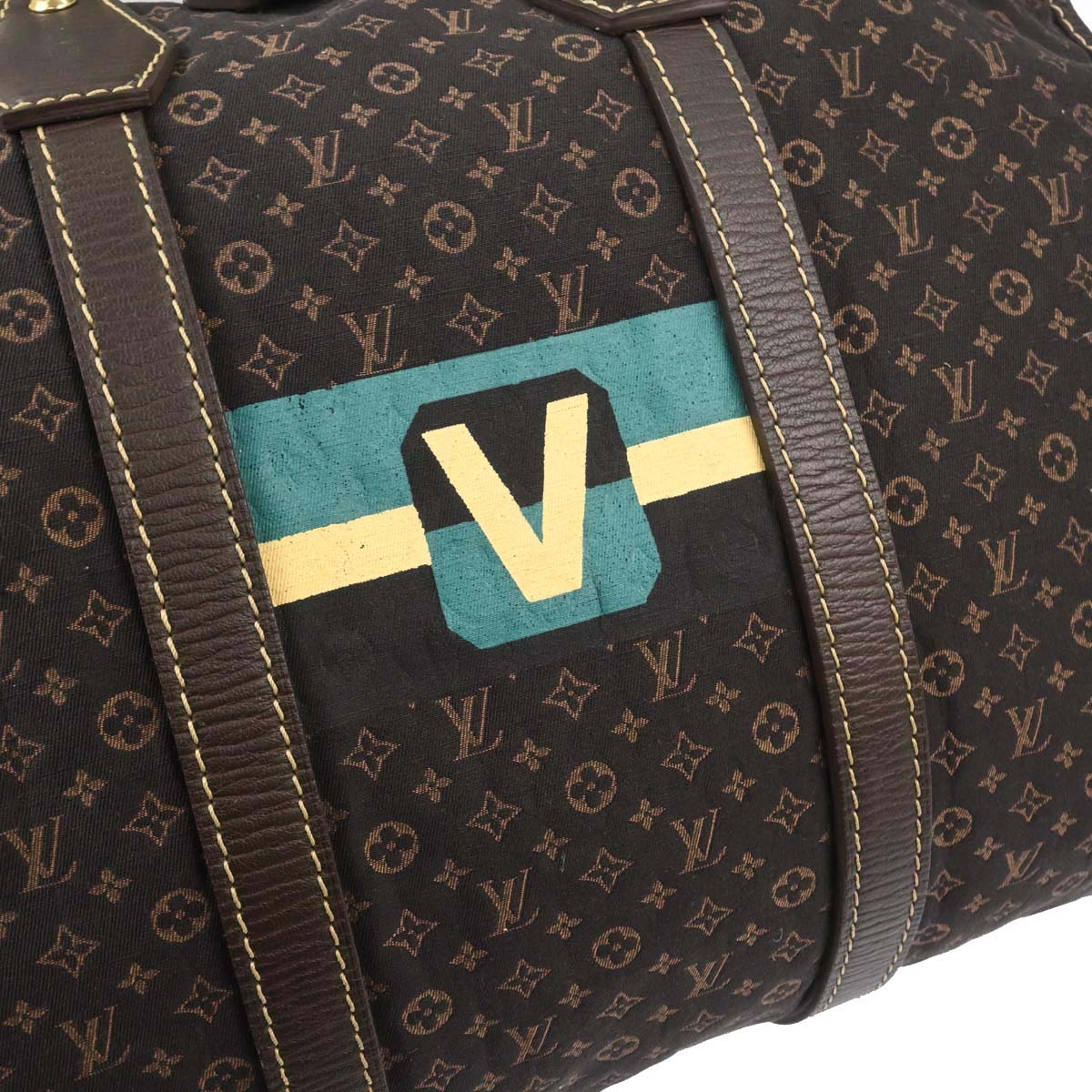 Louis Vuitton 2005 Brown Monogram Mini Lin Initial Keepall 45 Shoulder Duffle Bag M40019