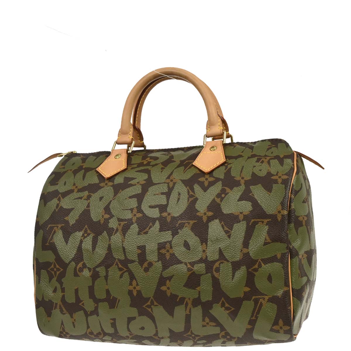 Louis Vuitton 2001 Khaki Monogram Graffiti Speedy 30 Handbag M92194