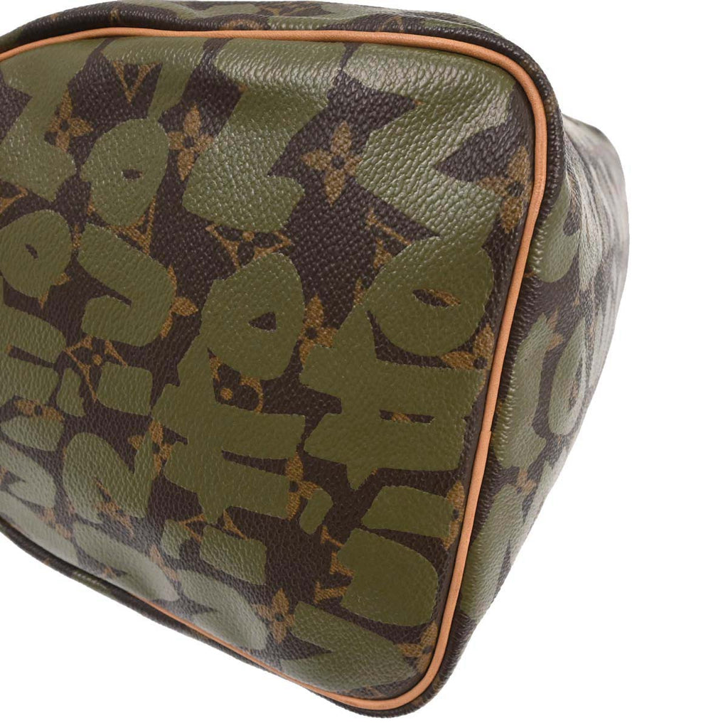 Louis Vuitton 2001 Khaki Monogram Graffiti Speedy 30 Handbag M92194