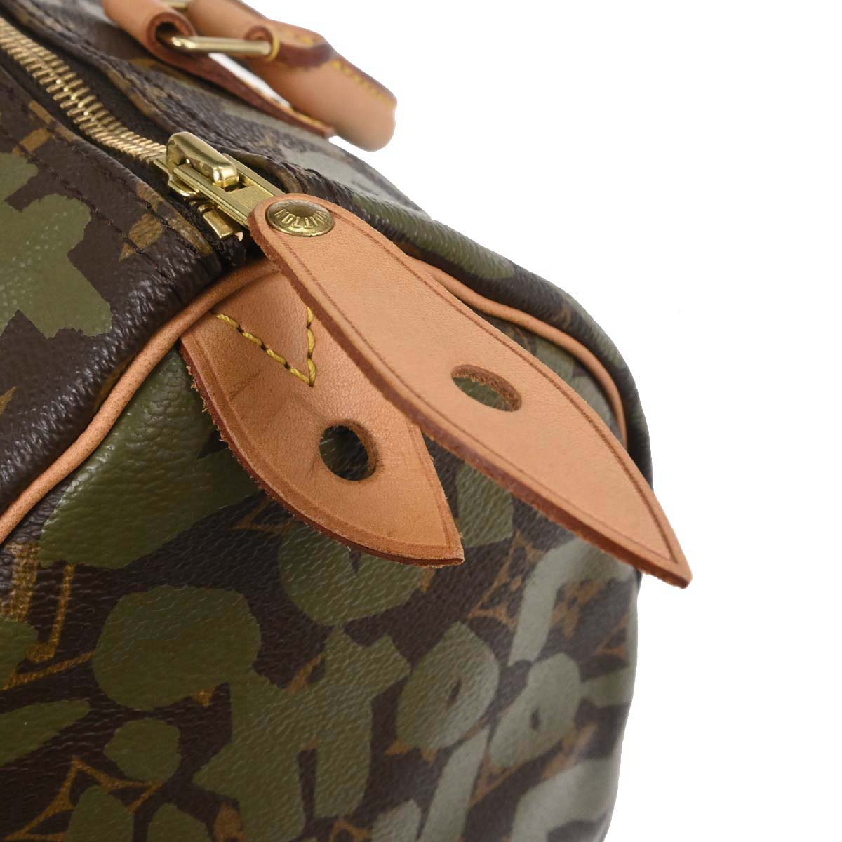 Louis Vuitton 2001 Khaki Monogram Graffiti Speedy 30 Handbag M92194