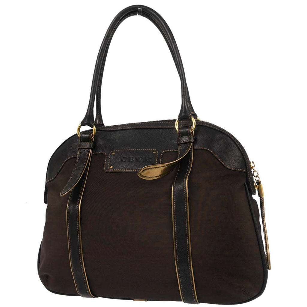 Loewe * Brown Nylon Anagram Handbag