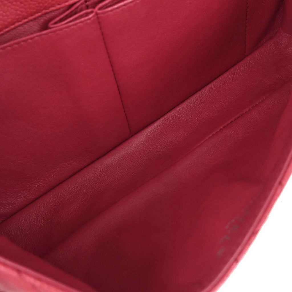 Chanel 2008-2009 Red Caviar Skin East West Shoulder Bag