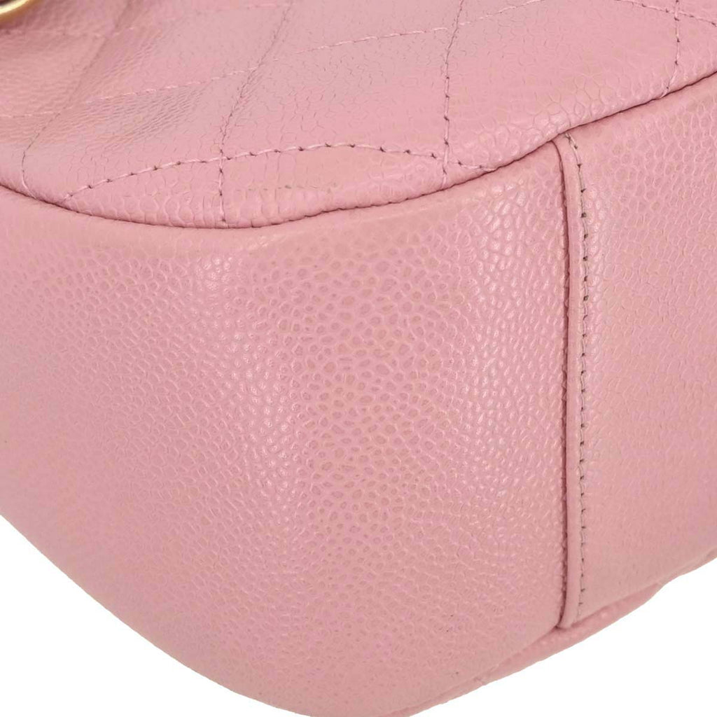 Chanel 2003-2004 Pink Caviar Skin Hobo Shoulder Bag